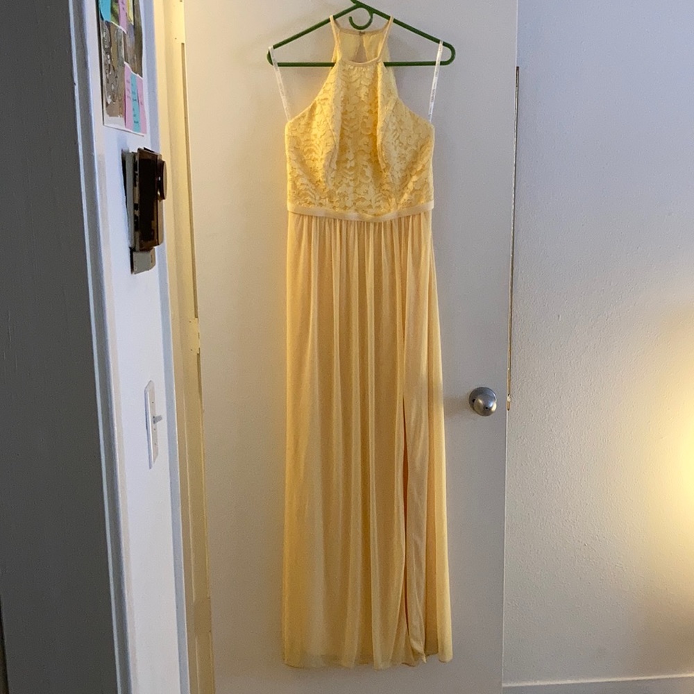 David’s Bridal Canary Bridesmaid’s Dress